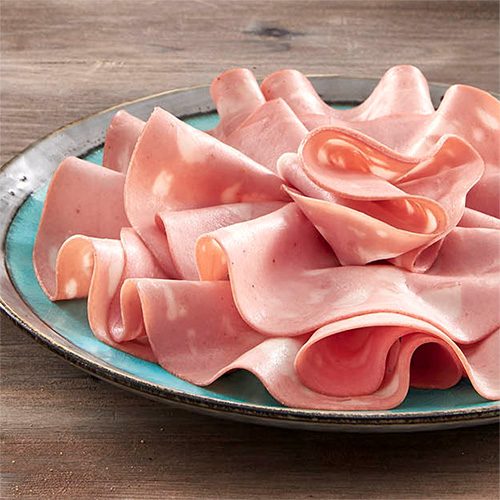 Sliced Mortadella plate